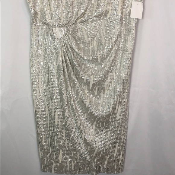 Connected Woman Plus Short Sleeve Silver Metallic Midi Dress Size 22W - Picture 7 of 14